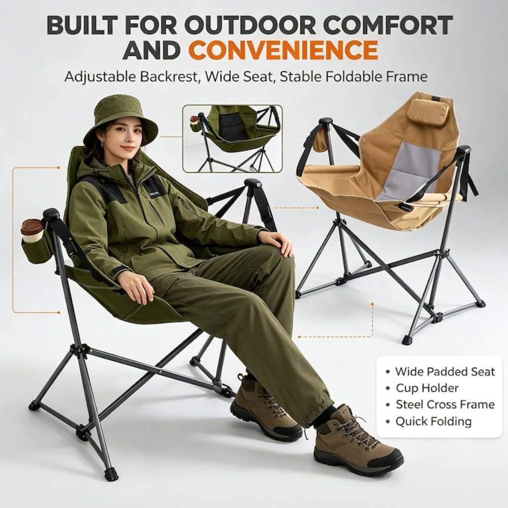 Outdoor Camping Recliner - Przenośne krzesła do użytku na zewnątrz,