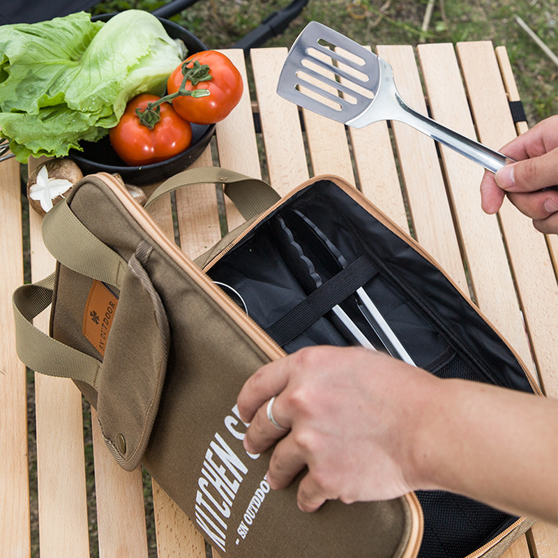 Outdoor Camping Kitchen Set - 8-częściowy zestaw naczyń kuchennych na kemping,