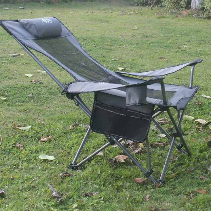 Outdoor Camping Recliner - Składane, rozkładane krzesło wędkarskie z oparciem