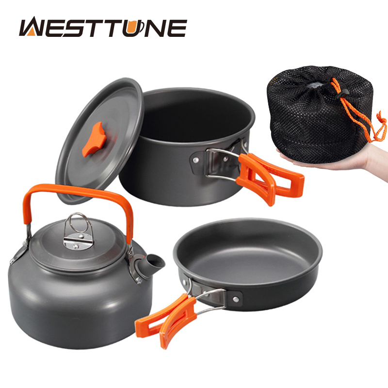 Outdoor Camping World - WESTTUNE Zestaw naczyń kempingowych Aluminiowy przenośny