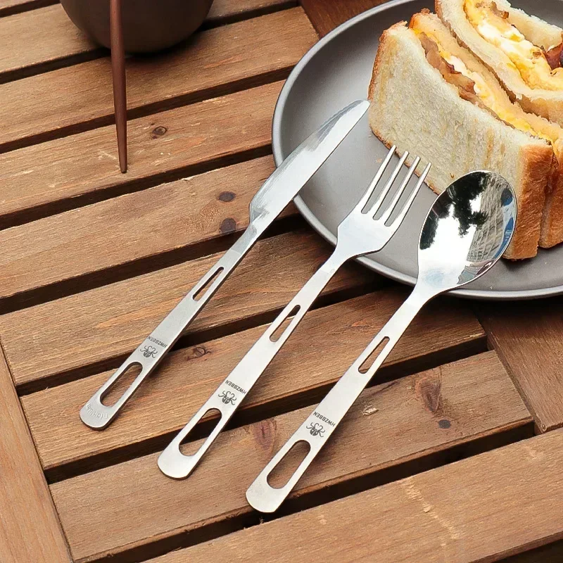 Outdoor Camping Kitchen Set - HWZBBEN tytanowy zestaw nóż łyżka na