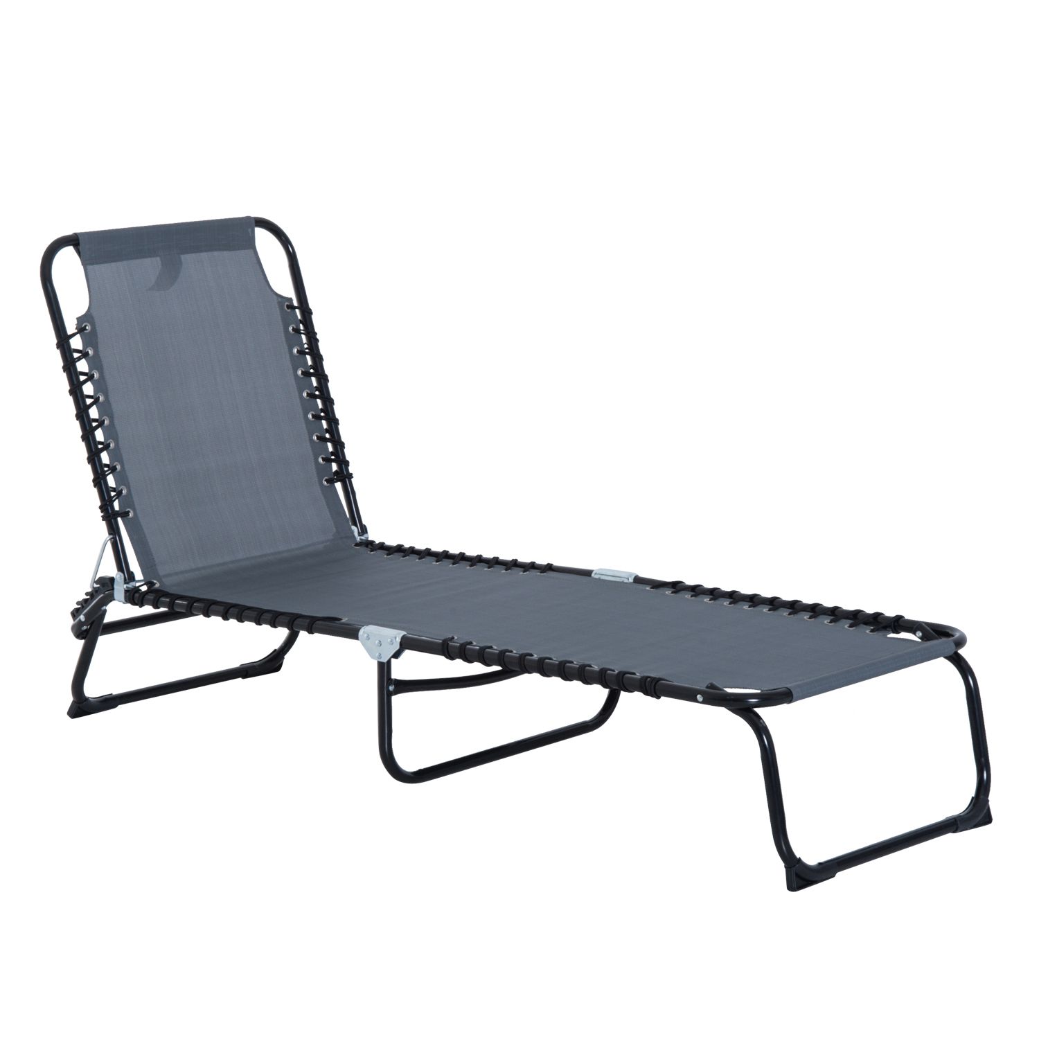 Folding Chair - Składane krzesło leżakowe, 4-stopniowe oparcie, poduszka,