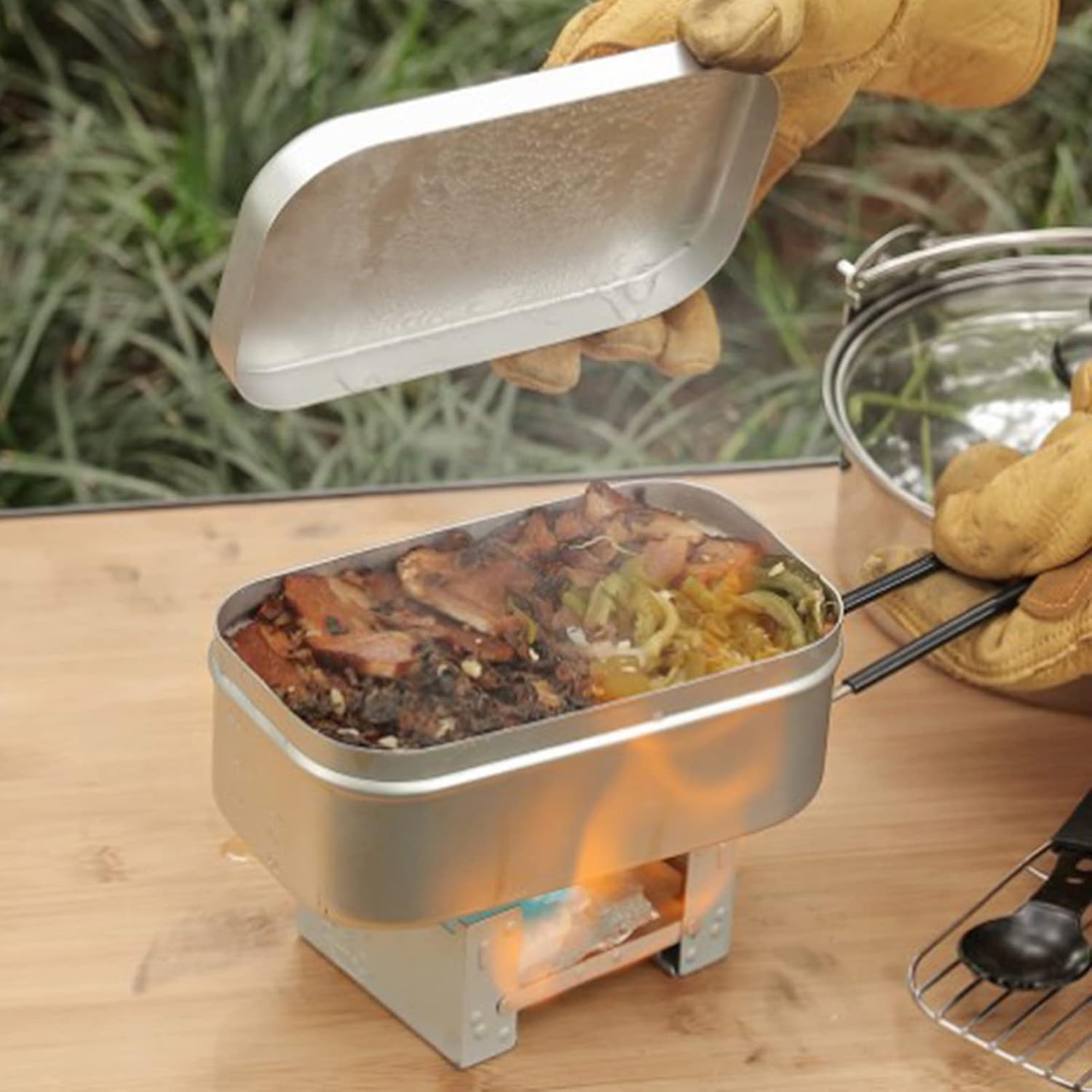 Outdoor Camping World - Składany uchwyt na pudełko Bento, pojemnik