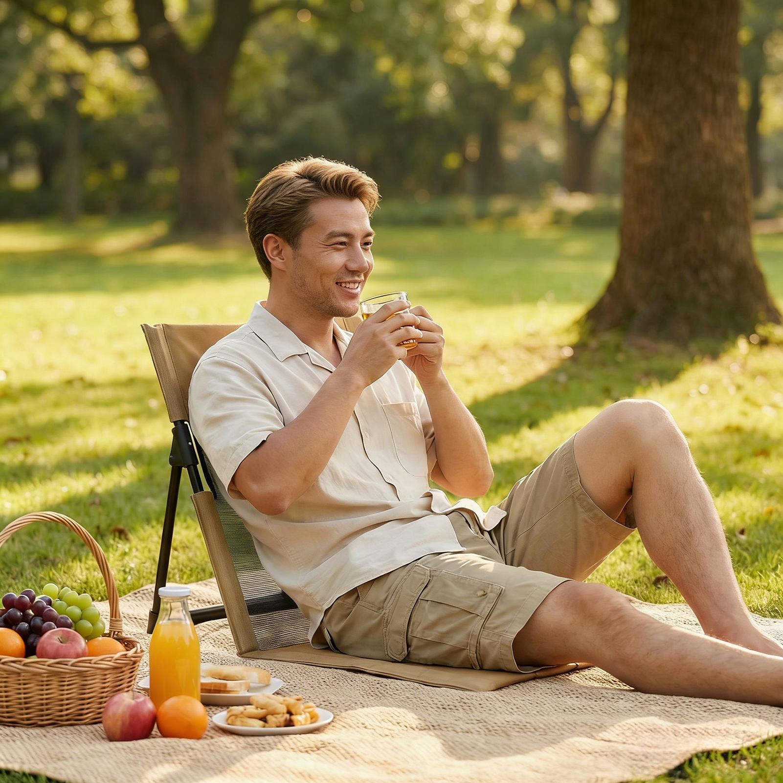 Krzesło plażowe bez nóżek, leż – Outdoor Camping Recliner recenzja i cena