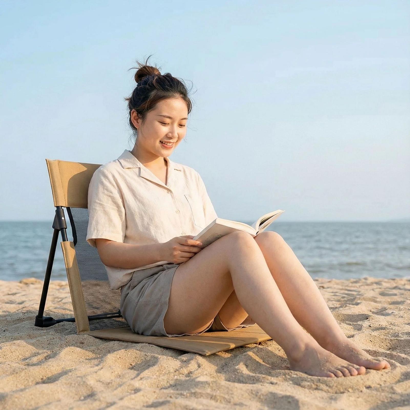 Krzesło plażowe bez nóżek, leż – Outdoor Camping Recliner recenzja i cena