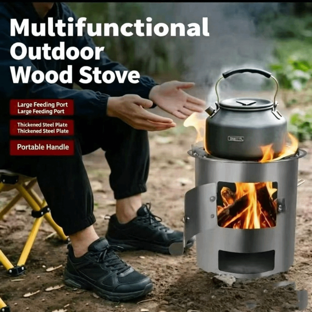 Przenośna kuchenka na drewno z – Outdoor Camping Wood Burning Stove recenzja i cena