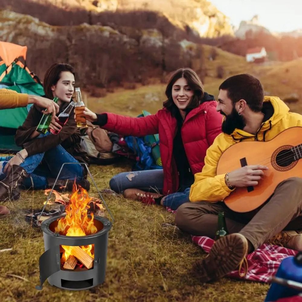 Przenośna kuchenka na drewno z – Outdoor Camping Wood Burning Stove recenzja i cena