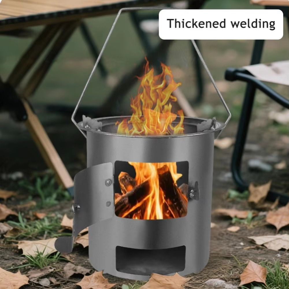 Przenośna kuchenka na drewno z – Outdoor Camping Wood Burning Stove recenzja i cena